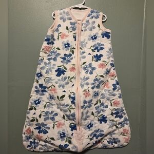 Burt's Bees 1.5 TOG Sleep Sack- Blue and Pink Floral Wearable Blanket